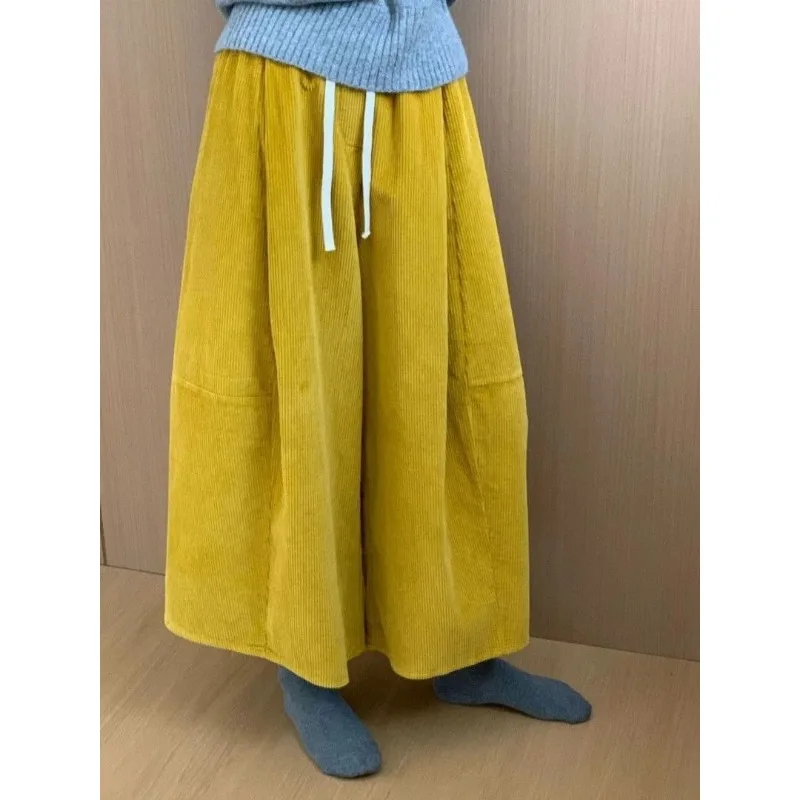 

Осенне-зимние бархатные широкие брюки с эластичной резинкой на талии и девятью точками для женщин, свободные и универсальные, в корейском стиле