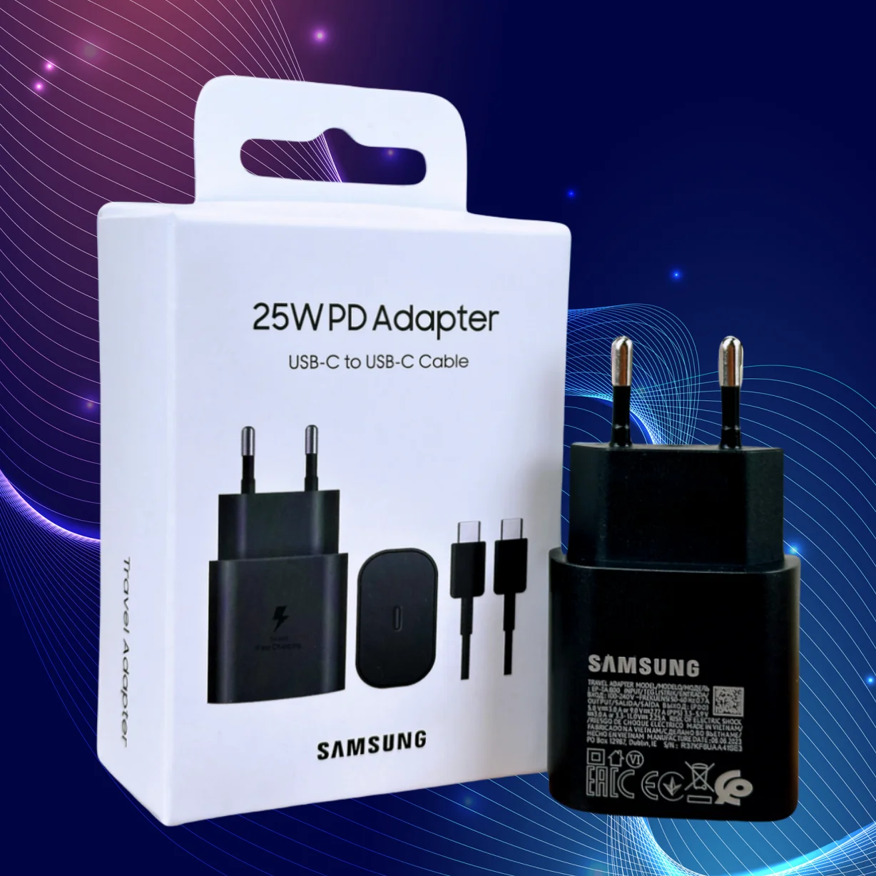 Samsung Charger 25W Super Quick Charge EU Original PD Adapter For Galaxy S23 S24 S21 S22 Plus A54 A34 Adapter For Z Flip 5 Phone