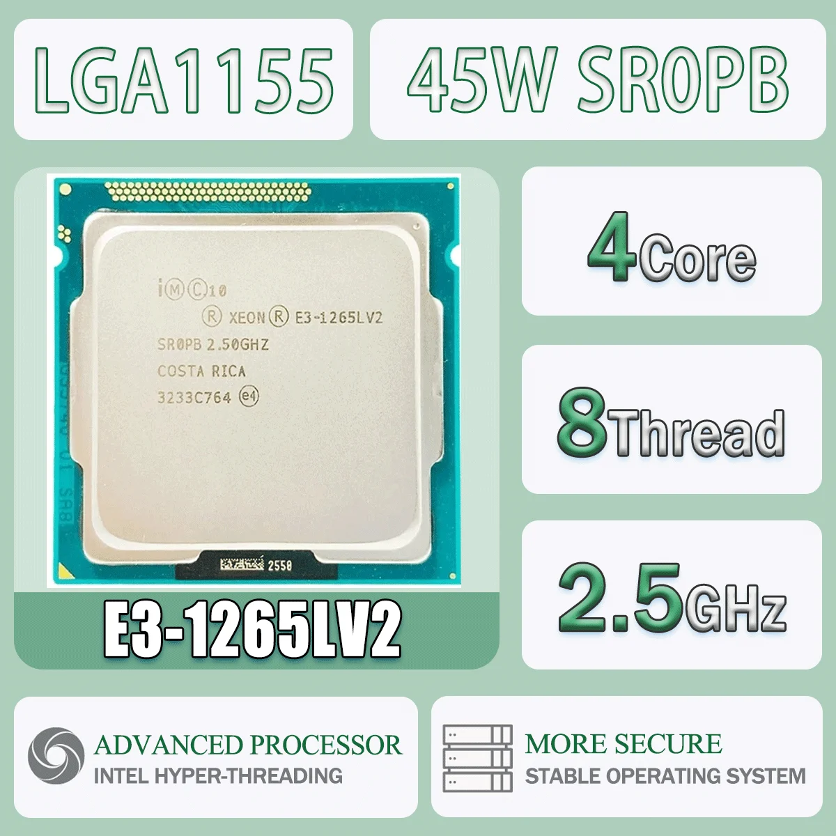 Intel Xeon E3-1265LV2 2,4 GHz Quad-Core ocho hilos 45W E3 1265L V2 ordenador CPU procesador servidor E3 1265LV2 paquete LGA 1155