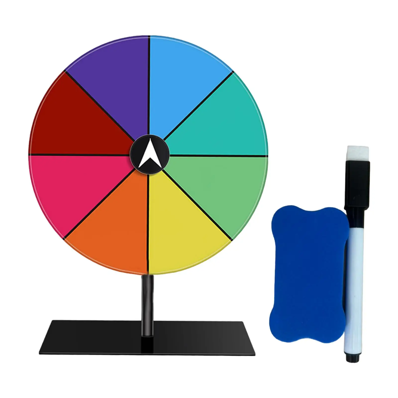 Tabletop Prize Turntable Set Erasable Pen Eraser Set Lucky Draw Roulette Wheel for Supermarkets Pub Gatherings Tradeshow Party