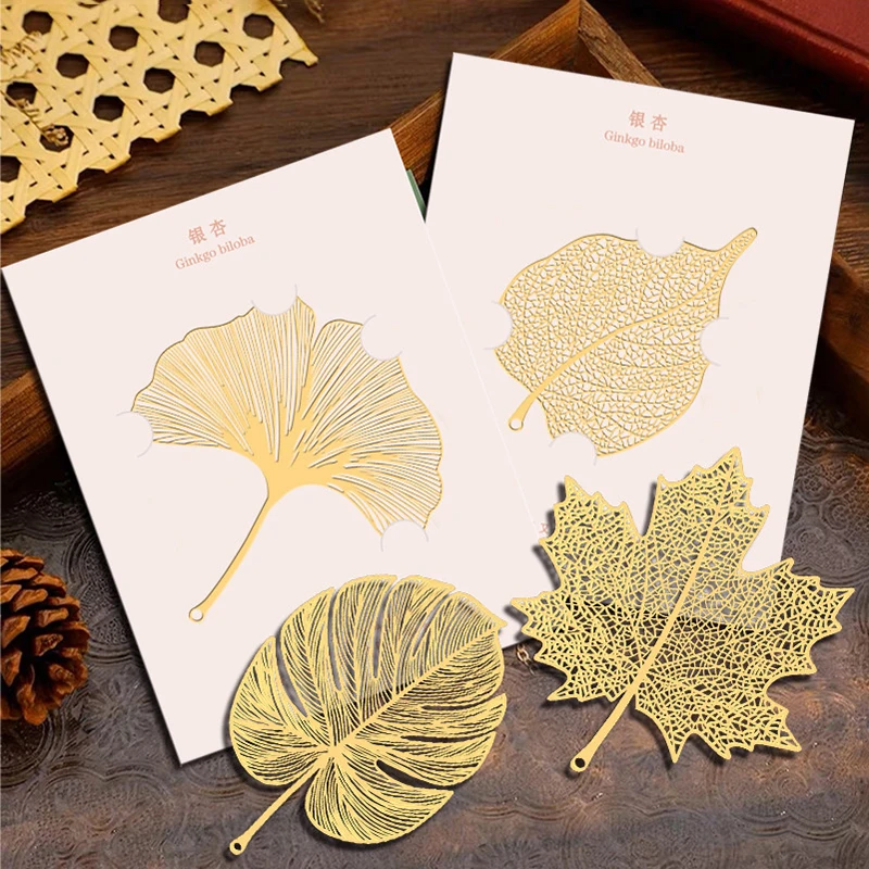 Chinese Style Handmade Hollow Book Mark Golden Flower Metal Bookmarks Reading Marker For Book Lover Gifts For Friend Collection