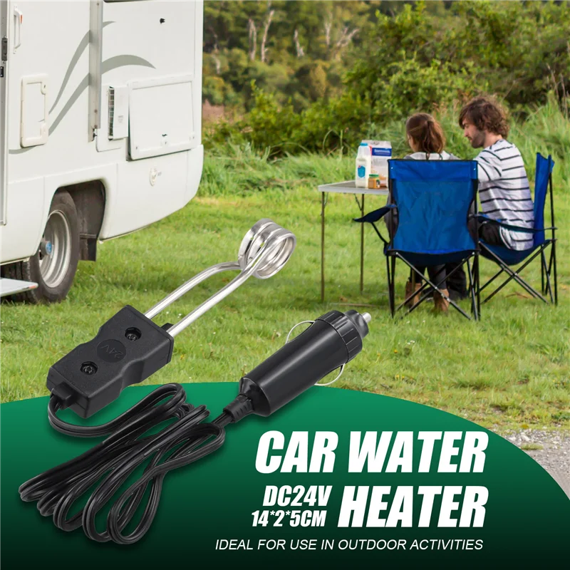 

Portable 24V Electric Car Boiled Immersion Water Heater Traveling Camping Picnic New
