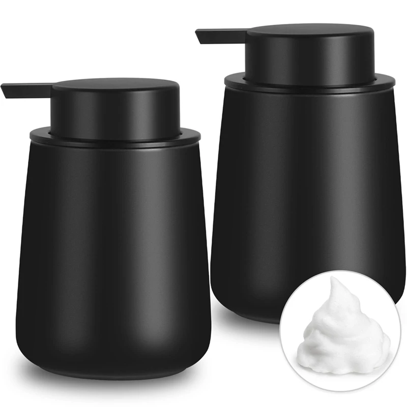 Foaming Soap Dispenser, 2 Pack Foam Hand Soap Dispenser For Bathroom & Kitchen, 12 Oz Dish Foaming Pump Bottle Easy To Use