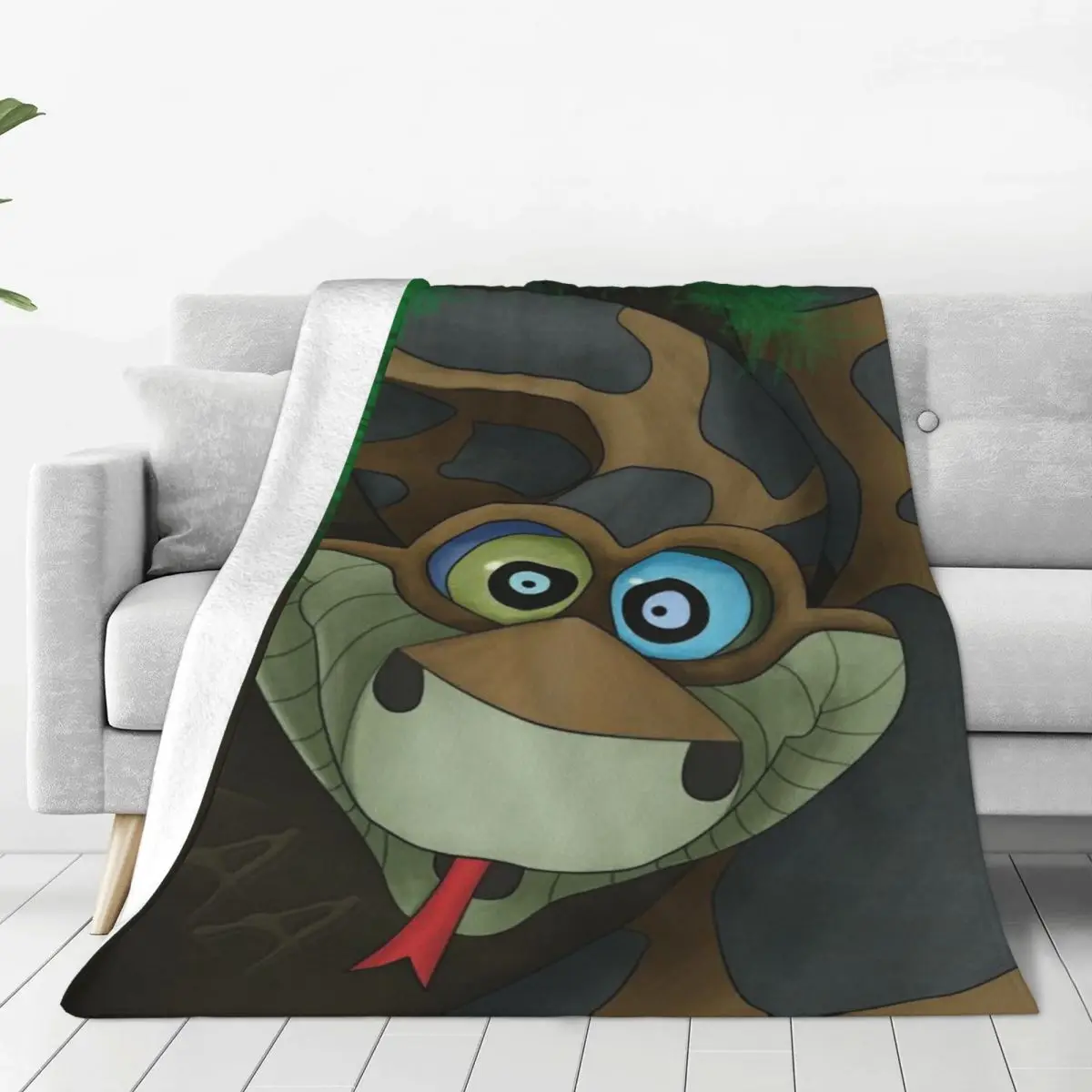 Mantas Kaa con estampado 3D personalizado del libro de la selva, manta de otoño de Franela suave transpirable para sofá, cama de viaje