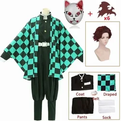 Kamado Tanjirou Cosplay Costume Halloween Anime Cosplay Cartoon Kimetsu No Yaiba Costume For Kids For Adult Gifts