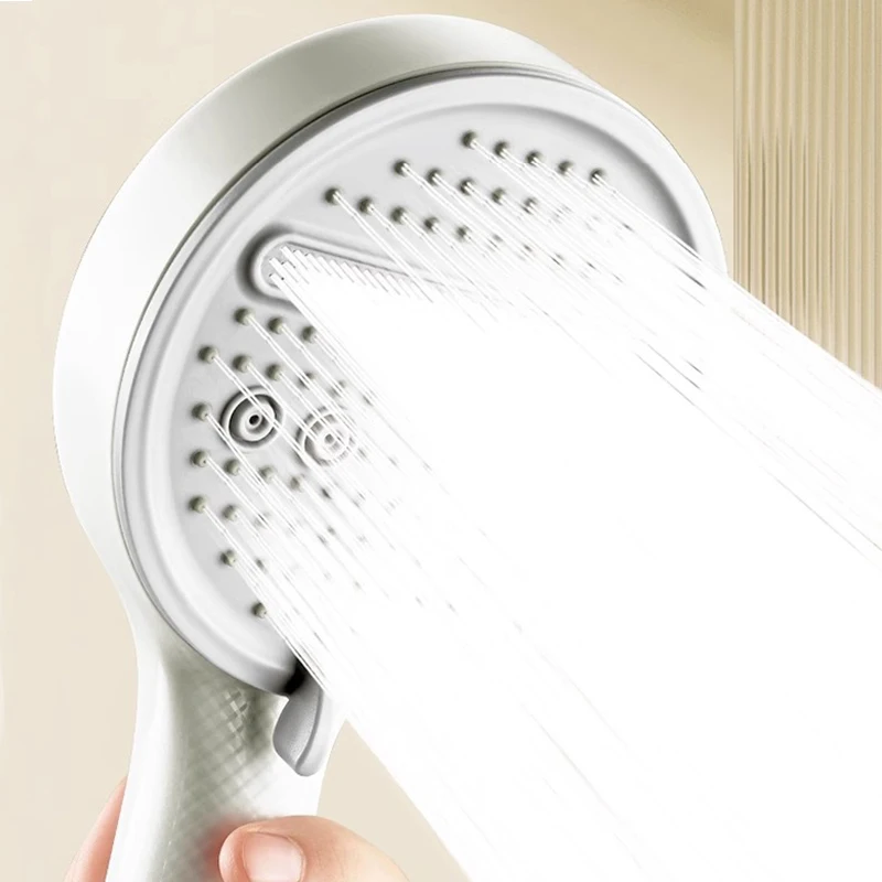 Cabezal de ducha con 5 modos de pulverización, cabezal de ducha de Panel grande ajustable de alta presión, ducha con salida de agua grande para accesorios de baño