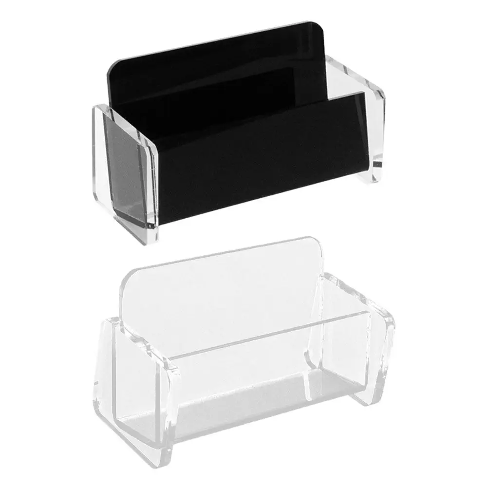 

2Pcs Name Cards Organizer Acrylic Business Cards Stand Desktop Display Box Smooth Edge Easy Extraction for Front Desk Exhibition