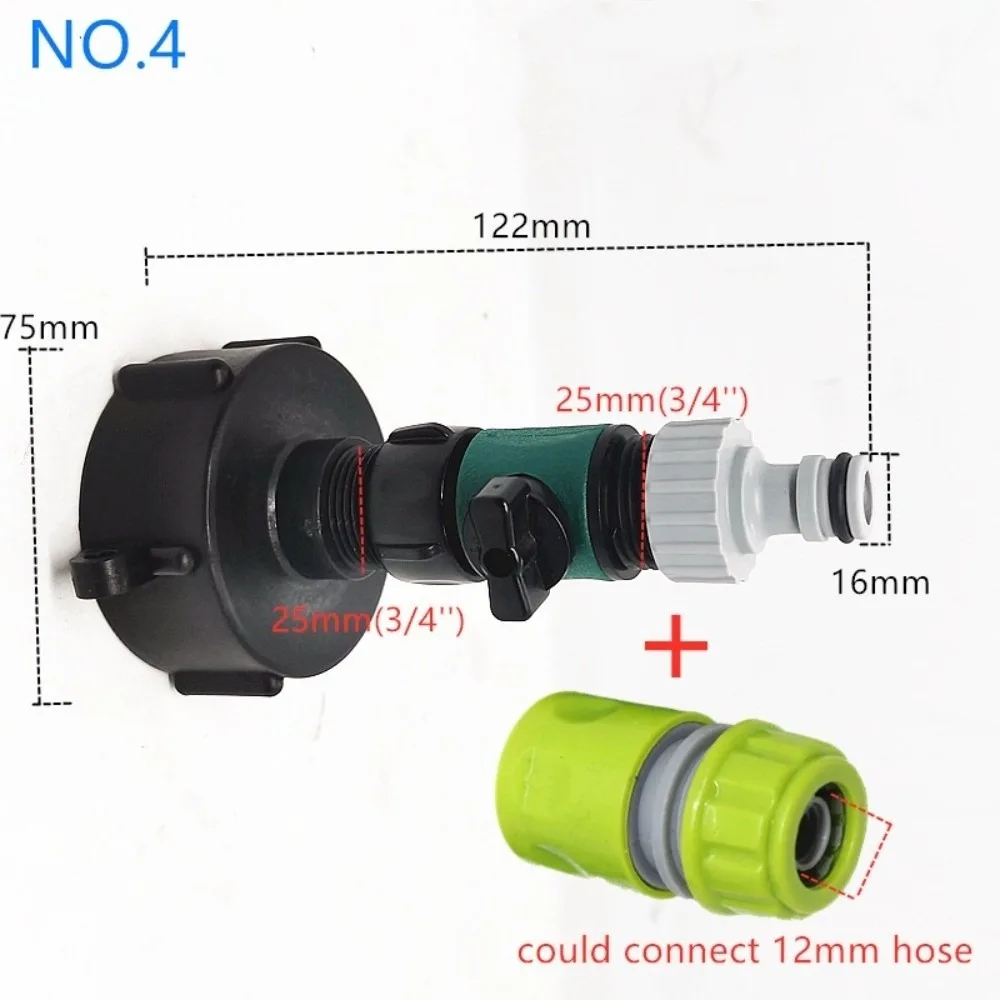 Plastic Garden Hose Coupler Shut-Off Valve Bulkhead Fitting Hose Connector Adapter Threaded Connection Gasket Seal