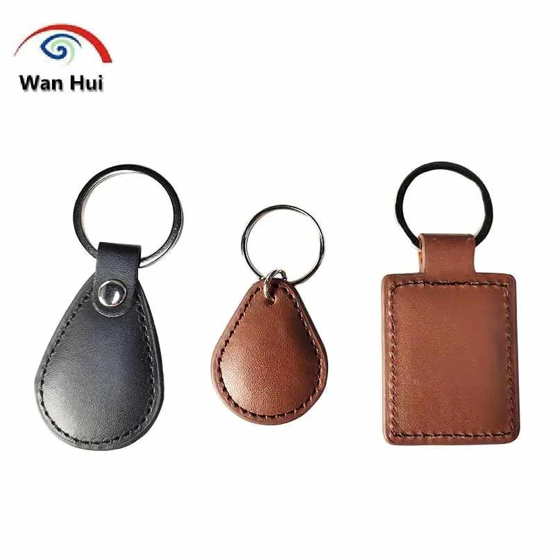 NFC anahtarlık, 1 adet, S50 NFC etiketi için, anahtar etiketi, 13.56 MHz IC RFID NFC CardLeather anahtar Fob kopya, UID sektörü 0 blok 0