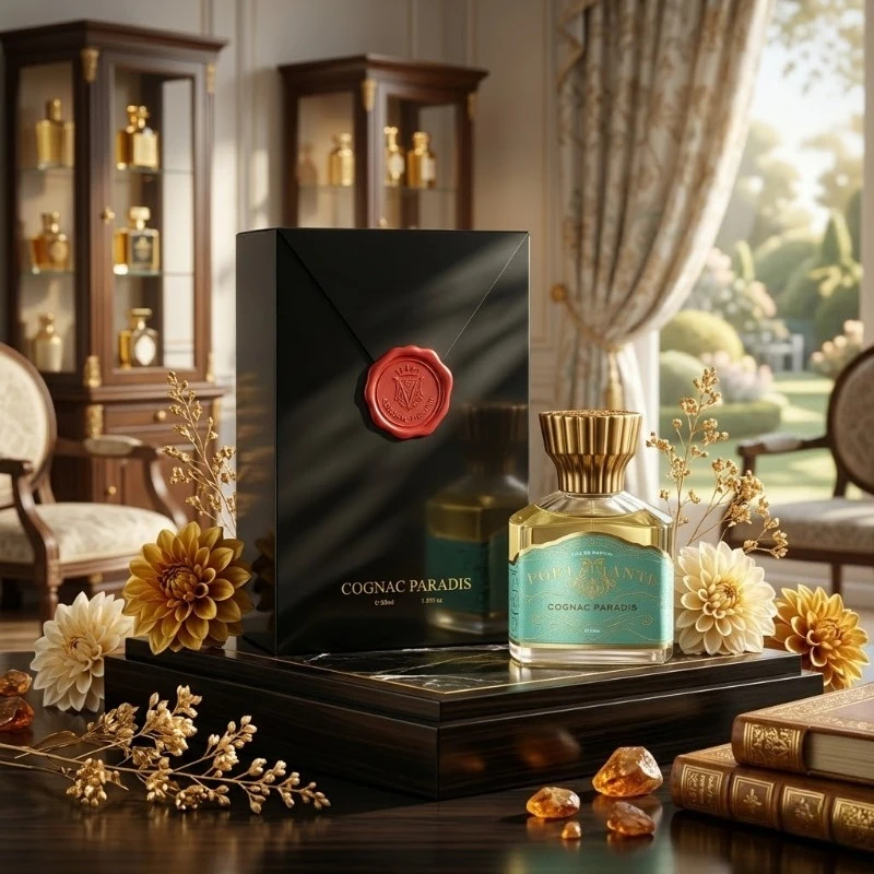 50ml Long Lasting Perfume  for Women Men Cognac Peach Rum Amber Fragrance Body Spray Oriental Woody Parfum Water Deodorant Scent
