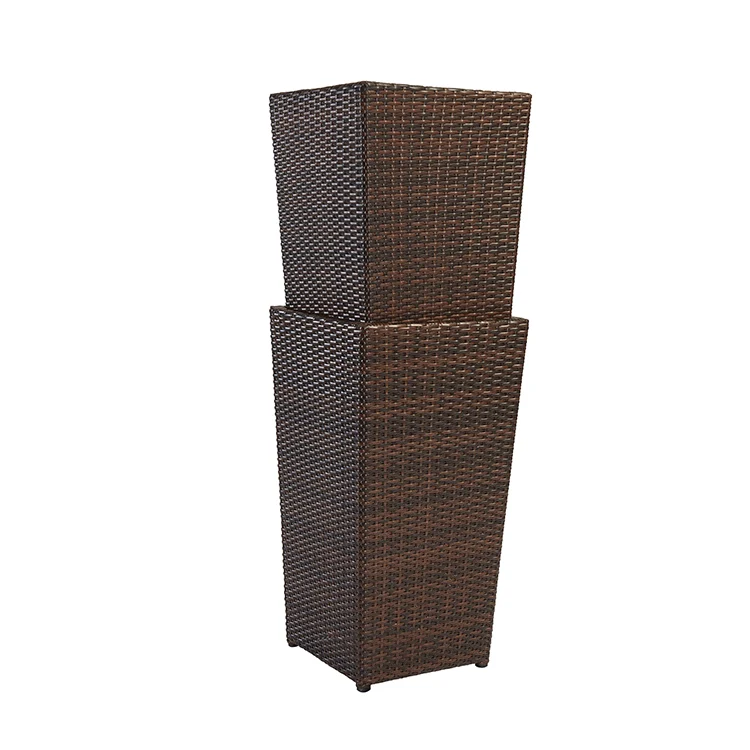 

Outdoor Modern Metal Frame Planter Box Garden Decoration Planting Decorative Rattan Plant Pot