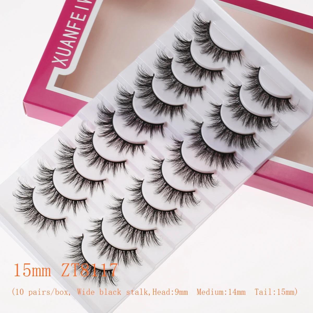 Xuanfeiwu フルストリップ ふわふわコスプレ用 厚めアニメつけまつげ 外側の角が細く伸びる 自然でリアルなつけまつげ ナチュラルメイクツール キャットアイ フォックスアイ つけまつげ