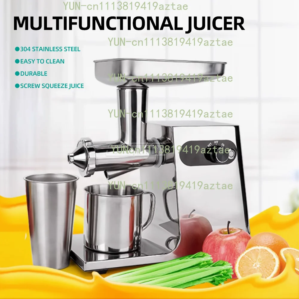 All Stainless Steel Juicer Automatic Commercial Electric Juicer Fruit Herbs Celery Wheat Seedlings Ginger Pomegranate Orange