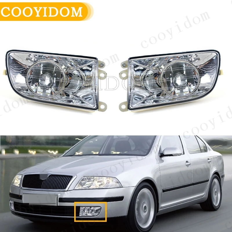 Luz LED antiniebla para coche, faro delantero sin bombillas para VW Skoda Octavia A5 MK2 Sedan Combi 2004 2005 2006 2007 2008