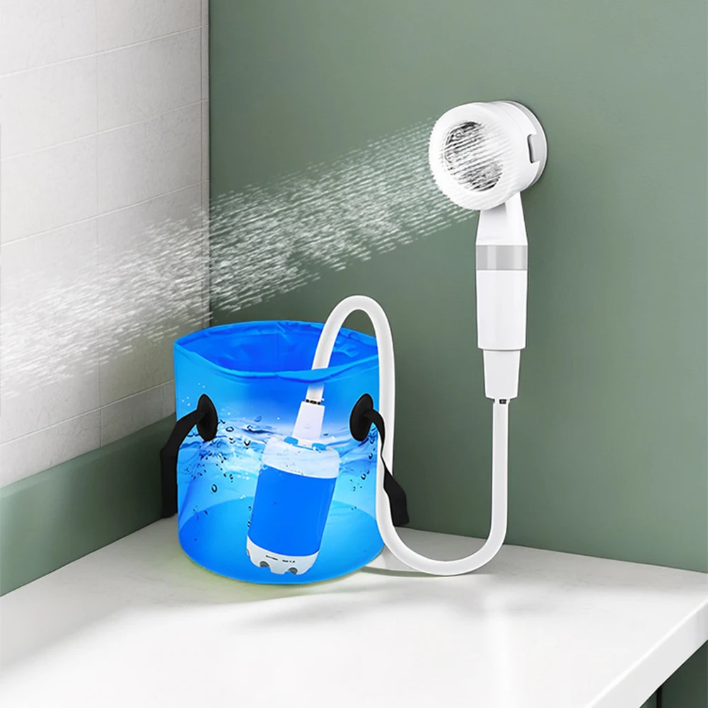 Bomba de chuveiro de acampamento recarregável portátil bomba de chuveiro portátil ao ar livre cabeça de chuveiro pulverizador para caminhadas lavagem de carro limpeza de animais de estimação