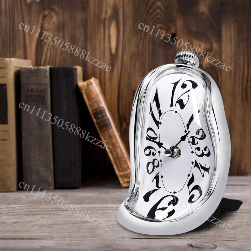 Melting Clock Salvador Dali Style Surrealist Wall Desk Shelf Decor Funny Creative Unique Gift for Home Office Living Room
