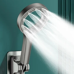 Single Mode Spray Shower Head Spa High Pressure Big Panel Booster Shower Head Bathroom Faucet Accessory Set Hose Bracket 2024