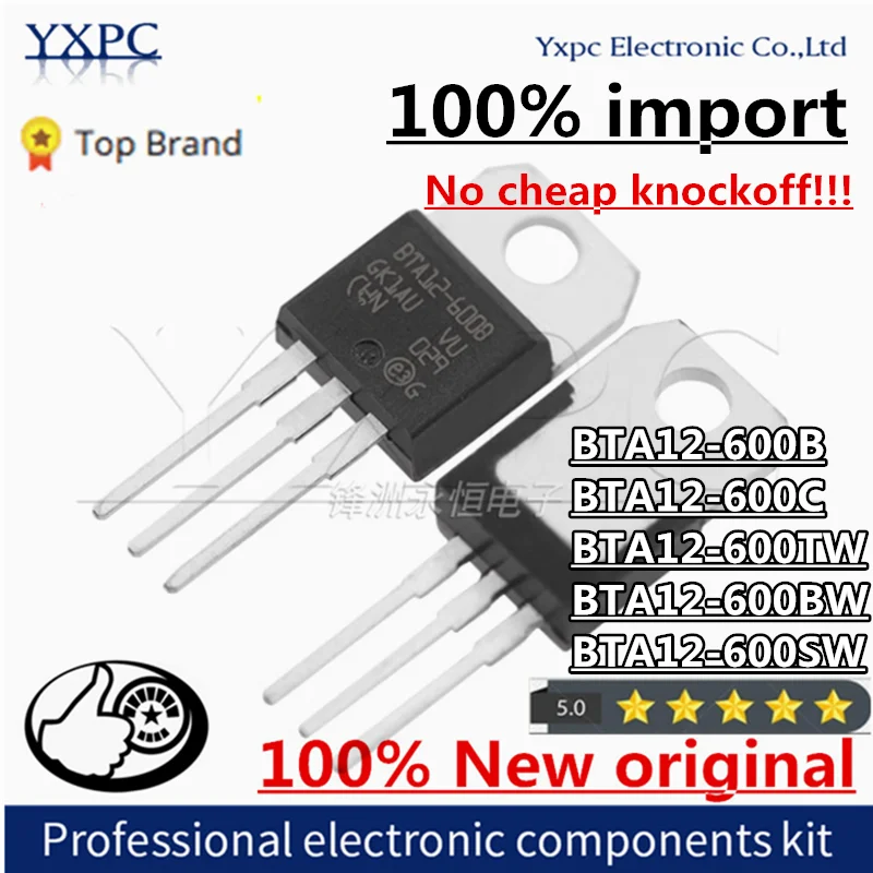 10pcs 100% New Imported Original BTA12-600B BTA12-600C BTA12-600TW BTA12-600BW BTA12-600SW TO-220