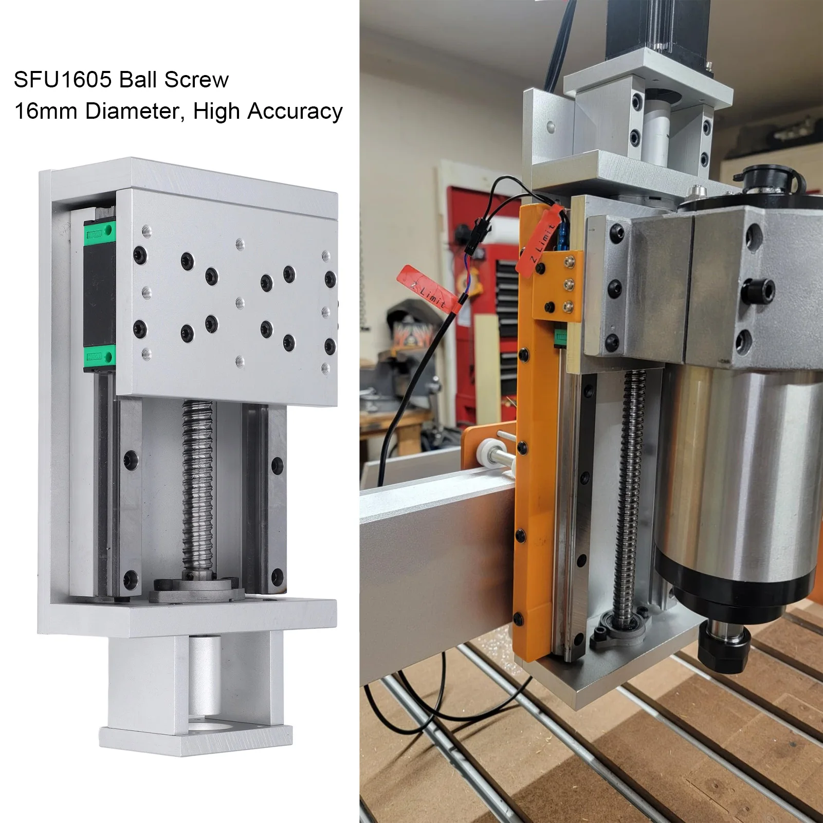 100mm Stroke Linear Stage SFU1605 Ball Screw CNC Double Linear  Rail Sliding Table for NEMA23 Motor Ball Screw Linear Stage