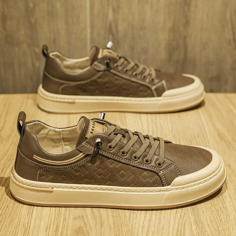 

Men's Casual Leather oes Spring Autumn Lightweight Soft Bot Flat Work Slip-On Anti-Slip Bla Flat oes for Office