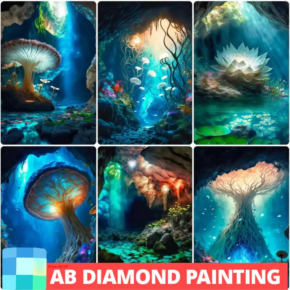 AB Ocean Forest Northern Lights Diamond Painting Landscape 5D DIY 2023 New Products Set Fantasy Crafts Gifts Home Decoration