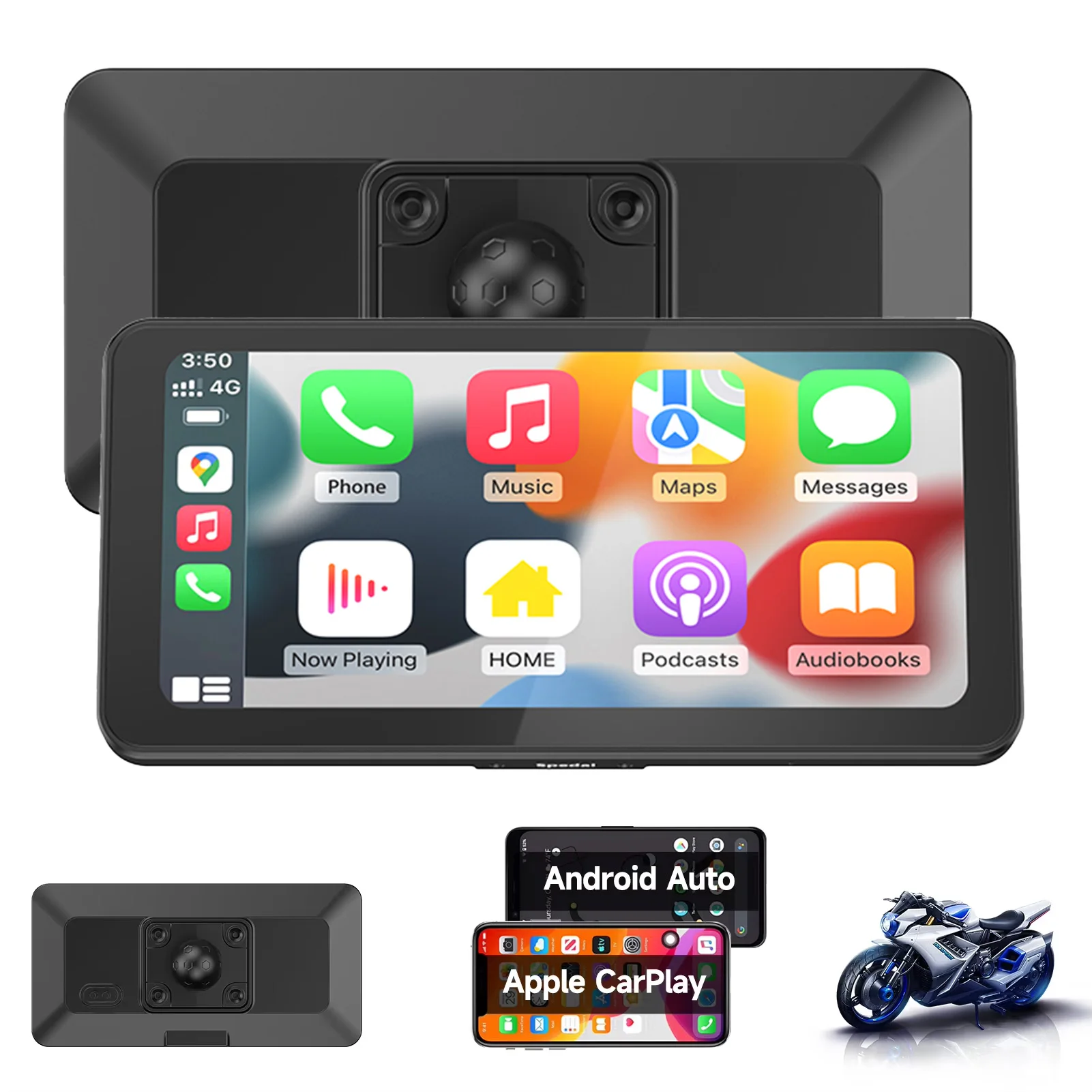 Spedal L300-6.25 Cal przenośny motocykl bezprzewodowy Apple Carplay/Android Auto nawigator GPS ekran dotykowy