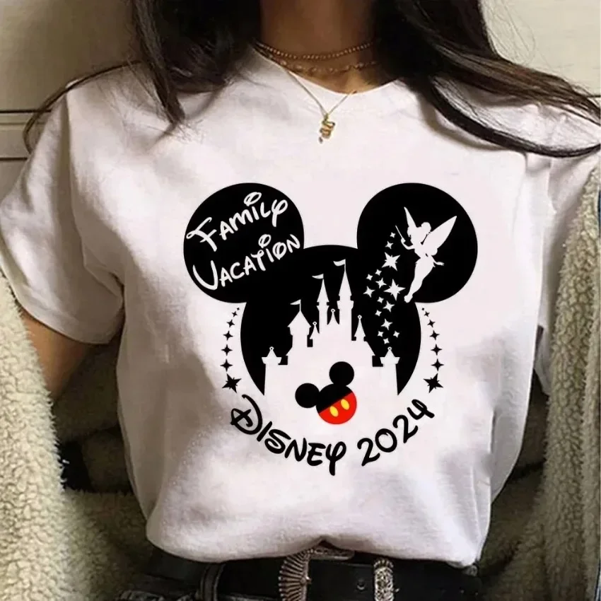 Disney Trip 2024 Family Matching Shirts Funny Mickey Minnie Tshirts Look Dad Mom Kids Tees Top First Disneyland Vacation Outfits