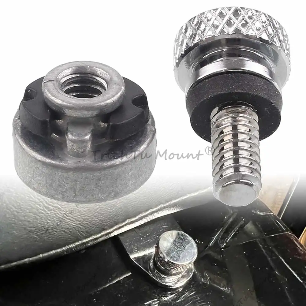 New Rear Seat Bolt Aluminum Alloy Steel Fits For Harley Sportster Touring Softail Dyna Cvo 1996-2024 Seat Bolt Chrome Nut Silver