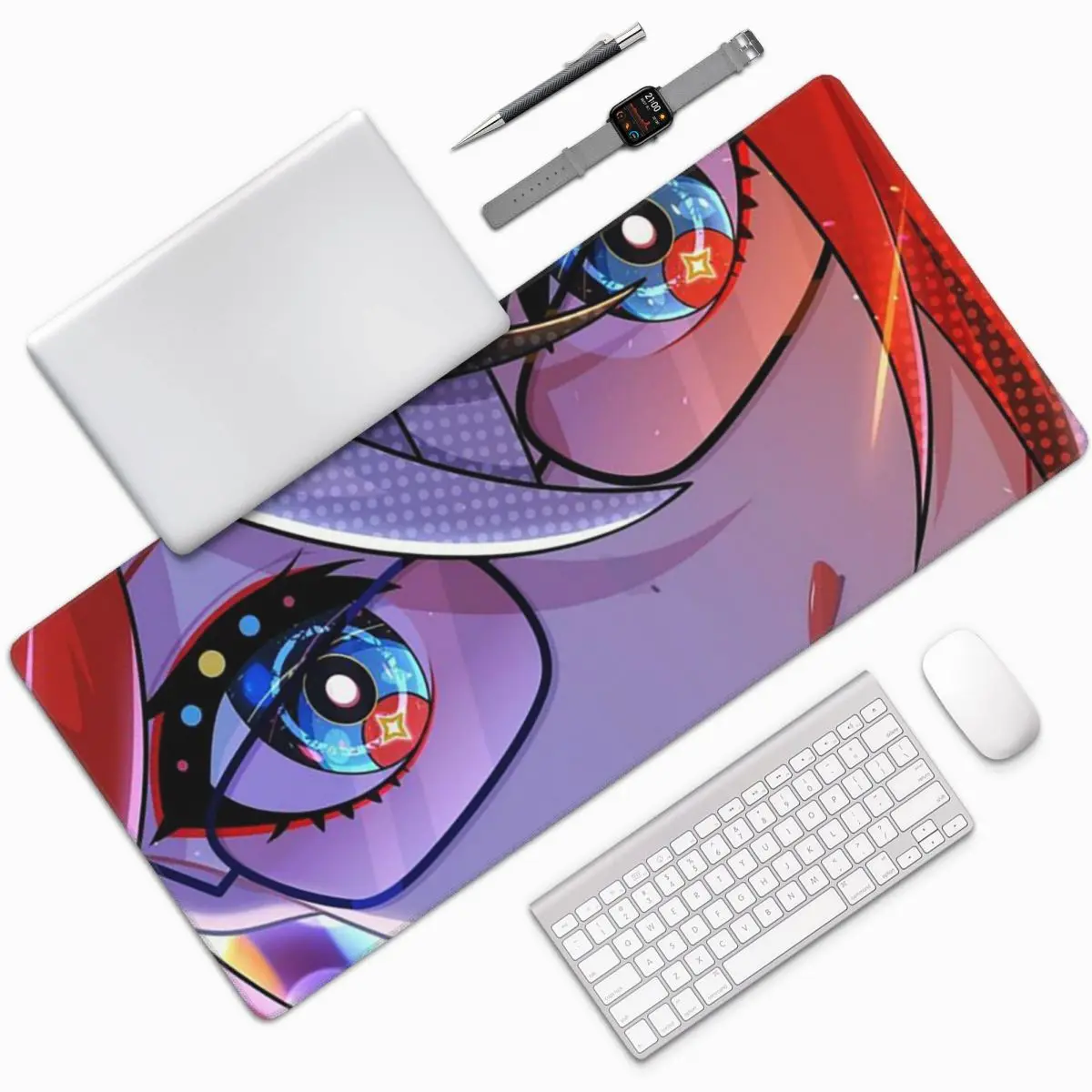 Hololive Hakos Baelz Alas Mouse Besar Karakter Virtual Alas Mouse Keyboard Komputer Alas Meja Gaming Alas Meja Aksesori Kantor