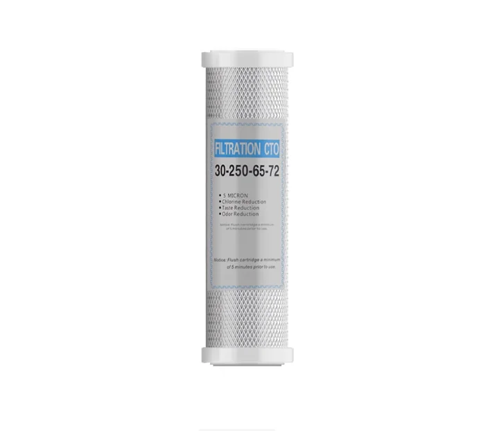 10-inch flat port CTO sintered and compressed activated carbon water purifier pure water machine net carbon rod filter element