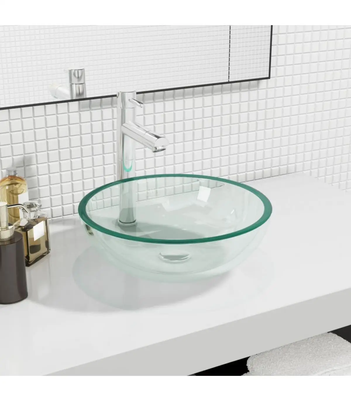 35x12 cm transparent tempered glass basin washbasins