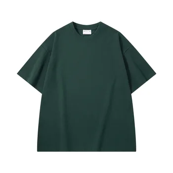 Sycpman 300grams 10.58oz Oversized Loose Heavy Weight Cotton Solid Color Drop Shoulder Short Sleeve T-shirt Men for Summer 6