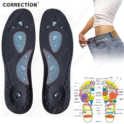 CORRECTION Massage 18 Magnetic Massage Insoles Foot Acupressure Shoe Pads Physiotherapy Therapy Slimming Insole for Weight Loss