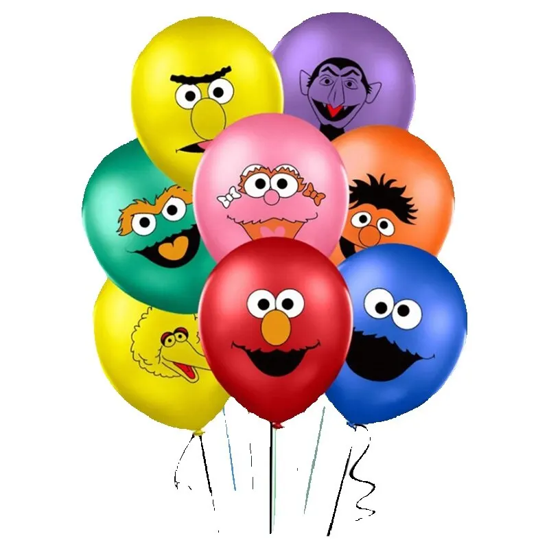 Sesame Street Theme Party Decoration, Cartoon Latex Balloon, Children \'s Birthday Supplies, 12\