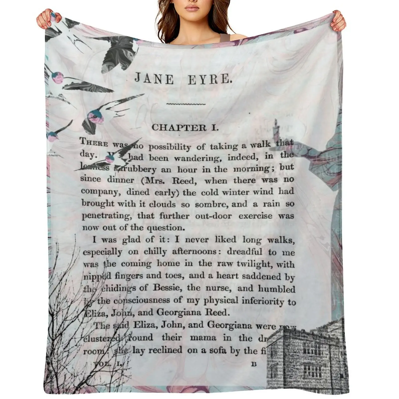 

Jane Eyre Collage Throw Blanket Soft Plaid for winter Large Soft Big Blankets