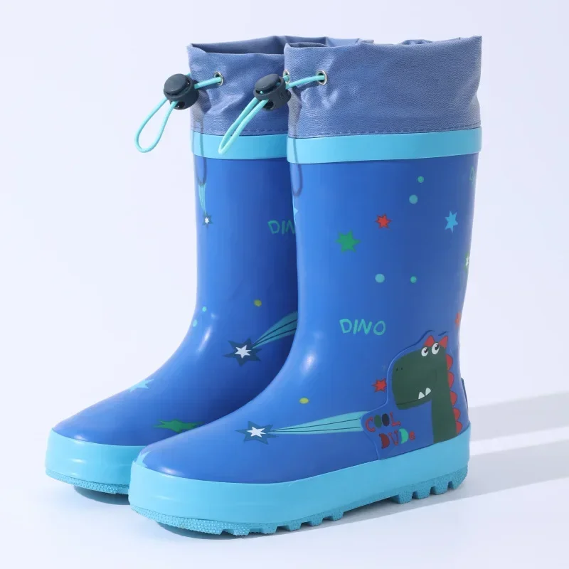 Anti-Slippery Rain Boots Kids Fashion Casual Waterproof  Boys Girls Print Cartoon Children EVA Soft Soles Shoes 2023 Summer