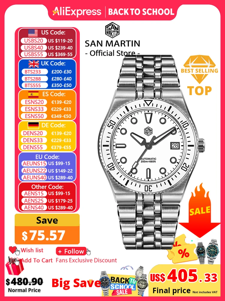 Cloisonne Enamel Dial - San martin 40mm esmalte espiral dial