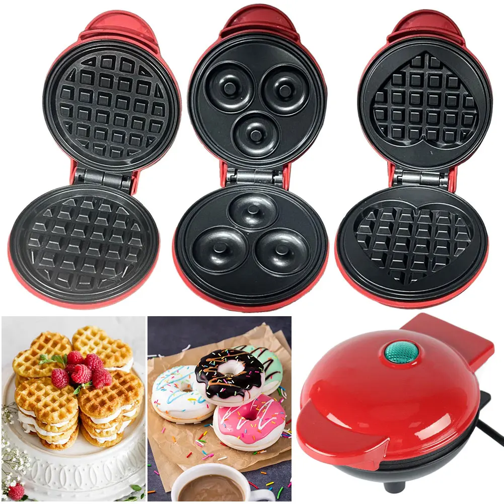 Mini Waffle Maker Quick Heat-Up Eggette Machine Household Breakfast Electric Baking Pan for Quick Breakfasts Snacks and Desserts