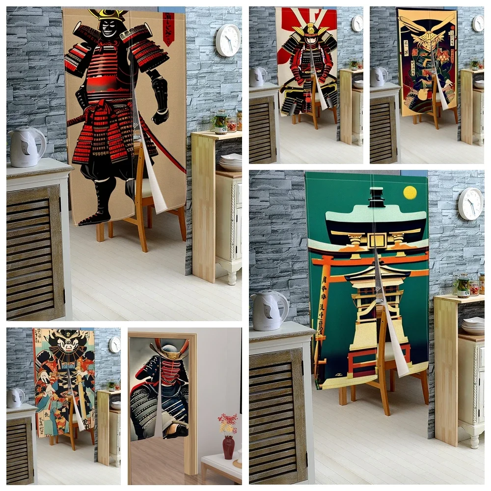 Japanischer Bushido Spirit Lingyuejia Türvorhang für Küche, Schlafzimmer, Badezimmer, Café, Izakaya, Trennwand, Halbvorhang, Heimdekoration