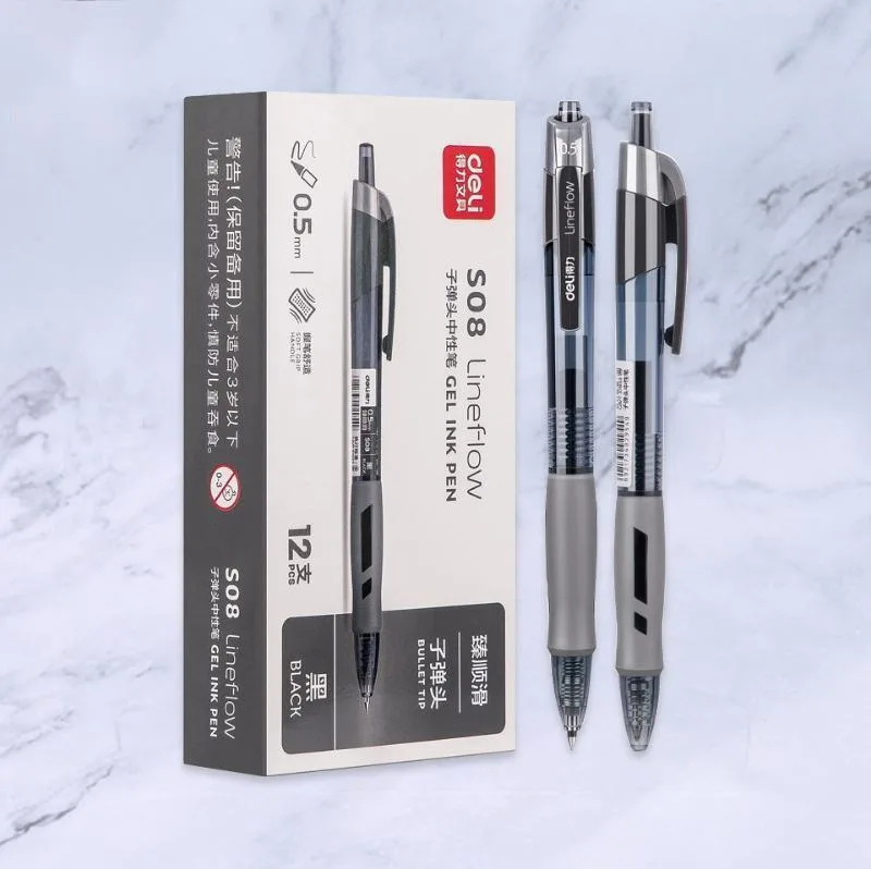 

12 выдвижных нейтральных ручек, черные, синие, ручки с красными чернилами, офисные ручки для подписи, канцелярские принадлежности, несколько случаев