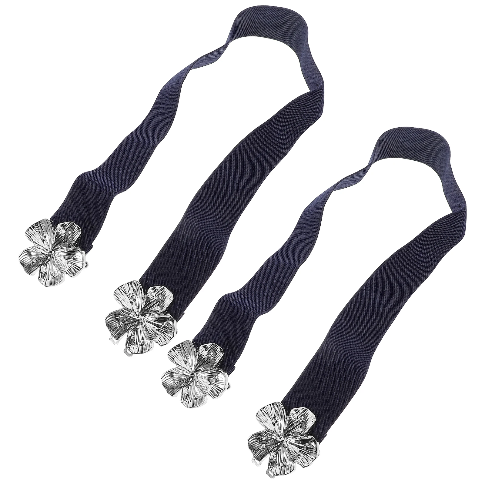 

2pcs Women Elastic Waist Wide Stretchy Dress Belts Cinch Belt Adjustable For Dresses Casual Wear Flower Buckle Retro Vintage