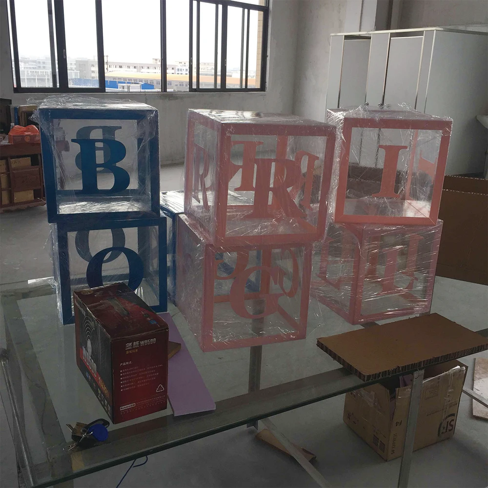 

4Pcs Modern Acrylic Block shower Letter BABY Centerpiece Table For Wedding Party Decoration