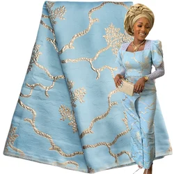 Kalume tessuto Jacquard africano broccato pizzo Tulle francese pizzo 2022 tessuto di pizzo dorato nigeriano di alta qualità per matrimonio F2949