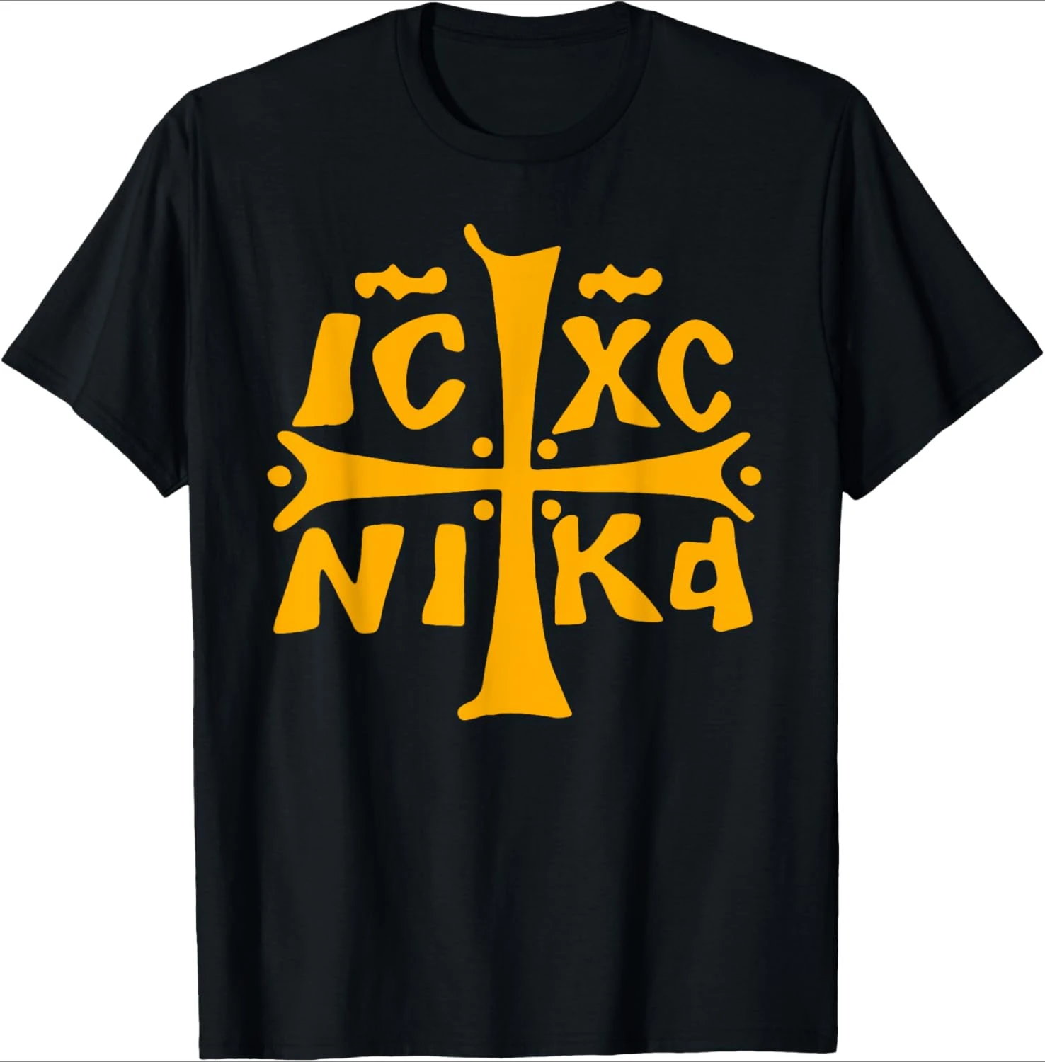 

IC XC NIKA Cross, традиционный ортодоксальный дизайн Crosses - повседневная летняя мужская футболка из 100% хлопка с круглым вырезом и короткими рукавами с принтом.