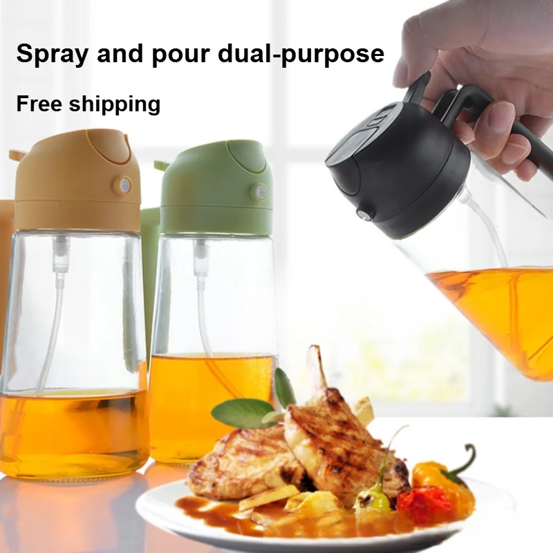 Household 2-in-1 Oil Sprayer and Pourer: Kitchen Atomizing Oil Sprayer and Oil Jug,Free shipping