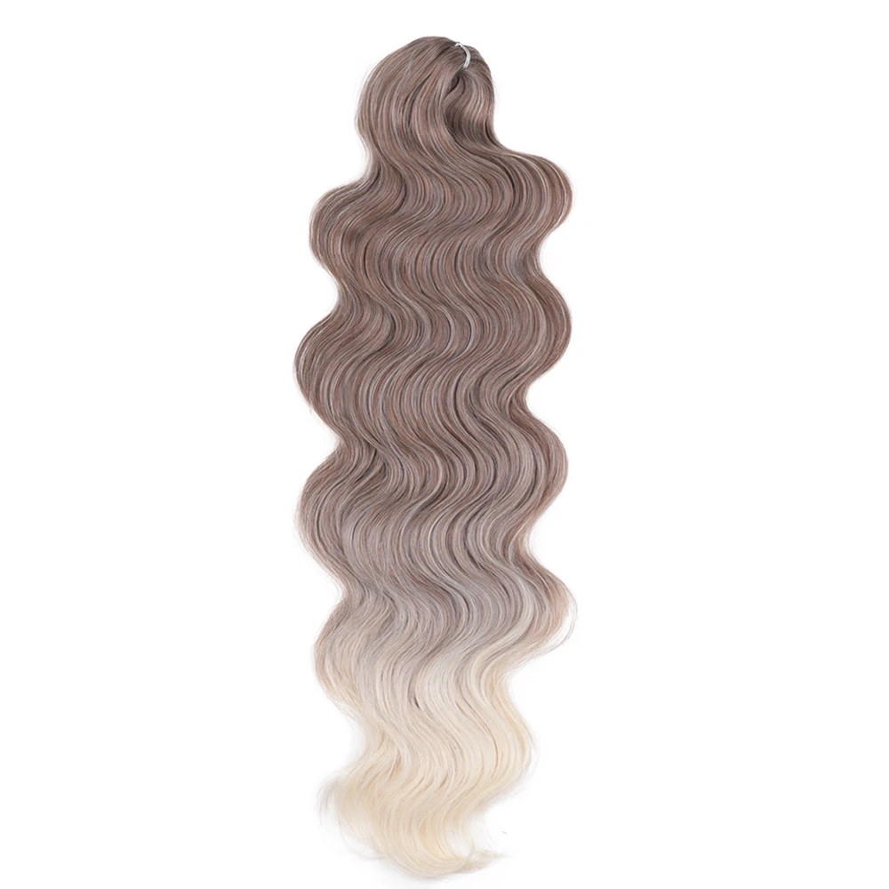 Body Synthetic Loose Body Deep Wave Braiding Hair Extensions 24 Inch Water Wave Braid Hair Ombre Blonde Twist Crochet Curly Hair