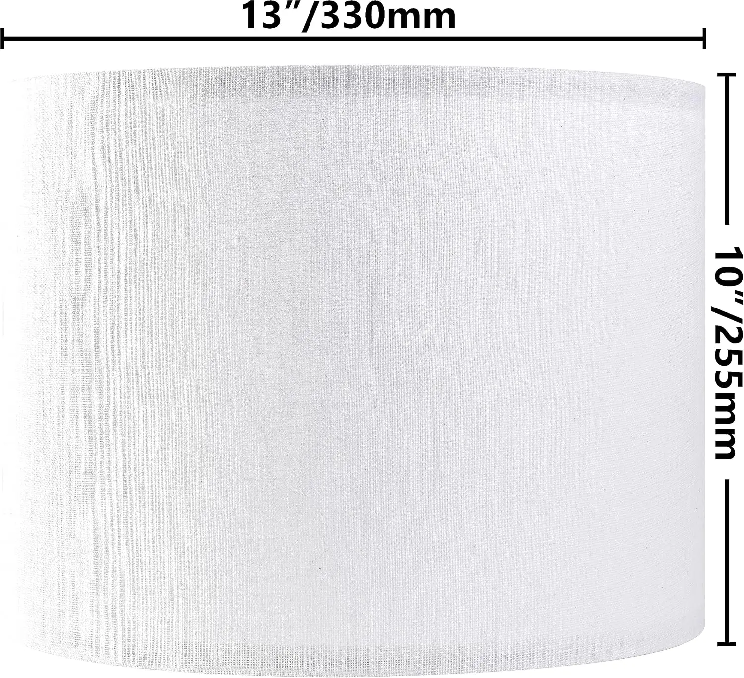 Set of 2 Pure White Linen Drum Lamp Shade 13