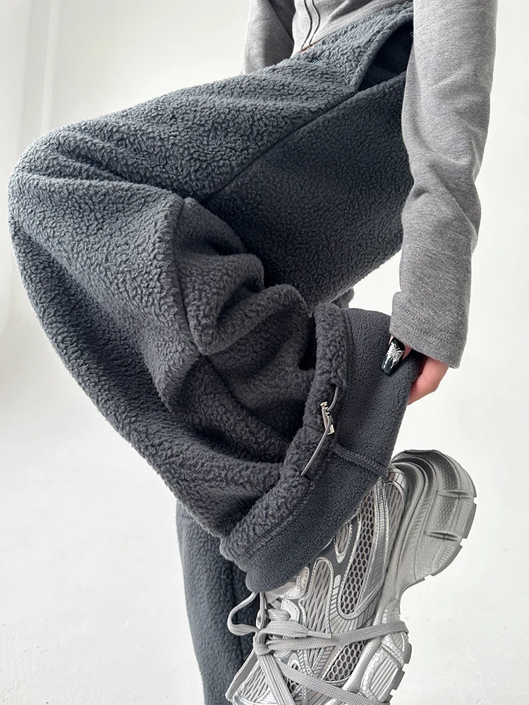 

American Sle Heavyweight Dstring Loose Casual Pants Women's New Autumn Winter Thiened Warm Straight Leg Sweatpants