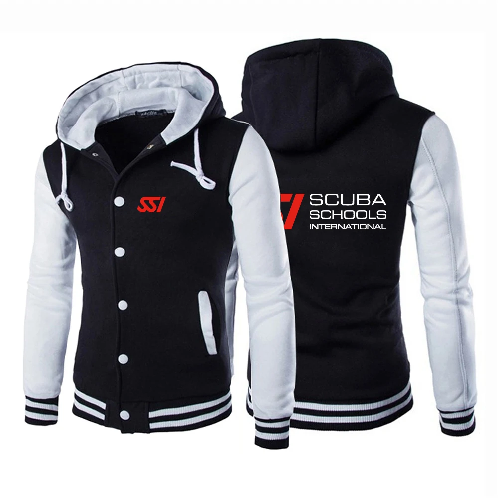 

2023 New Men's Scuba Diving Dive SSI Printing Fashion Jacket Baseball Stitching Single-Breasted Slim Hoodies Casual Sports Coat