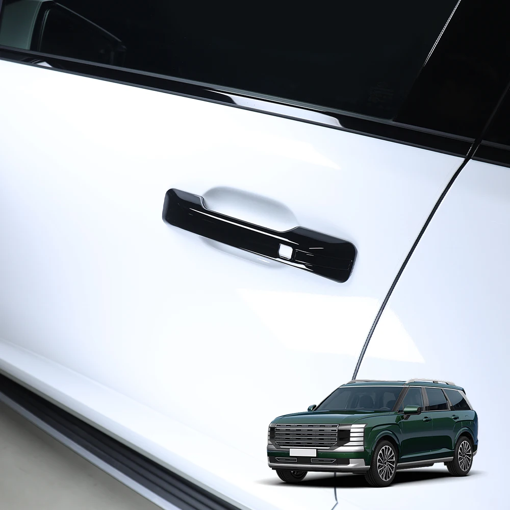 

For Hyundai Palisade LX3 2025 2026 Carbon Fiber Black Style Touch Style Button Exterior Door Handles Covers Door Bowl LHD